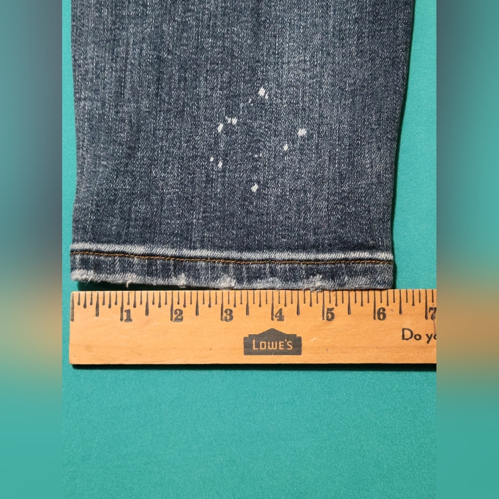Judy Blue Boyfriend Fit Bleach Splatter Detail Medium Wash Size 31 Straight Leg - Picture 8 of 11